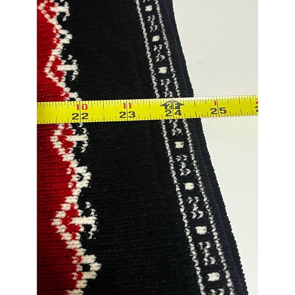 Vintage Nordic Fair Isle Cardigan – Red/Black/White With Intricate Silver Hooks - Picture 5 of 7
